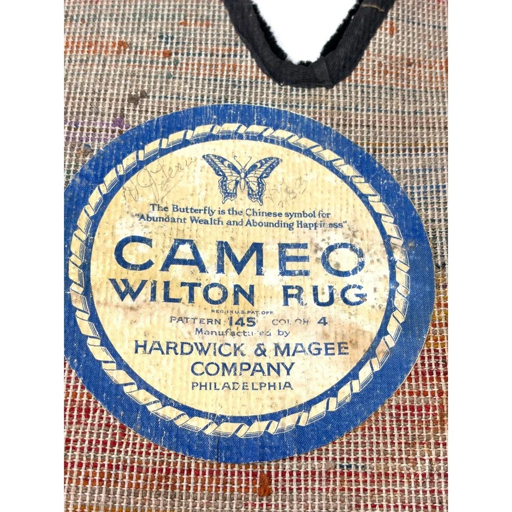 Vintage Lot of 2 Cameo Wilton Butterfly Accent Rug Hardwick Magee 31x17